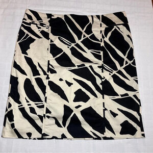 New York & Company Pencil Skirt Black and White Cotton/Spandex Blend Size 14
